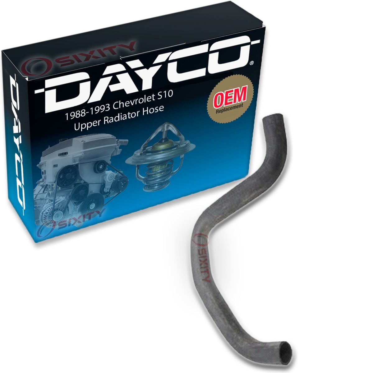 Dayco Upper Radiator Coolant Hose compatible with Chevrolet S10 4.3L V6 1988-1993