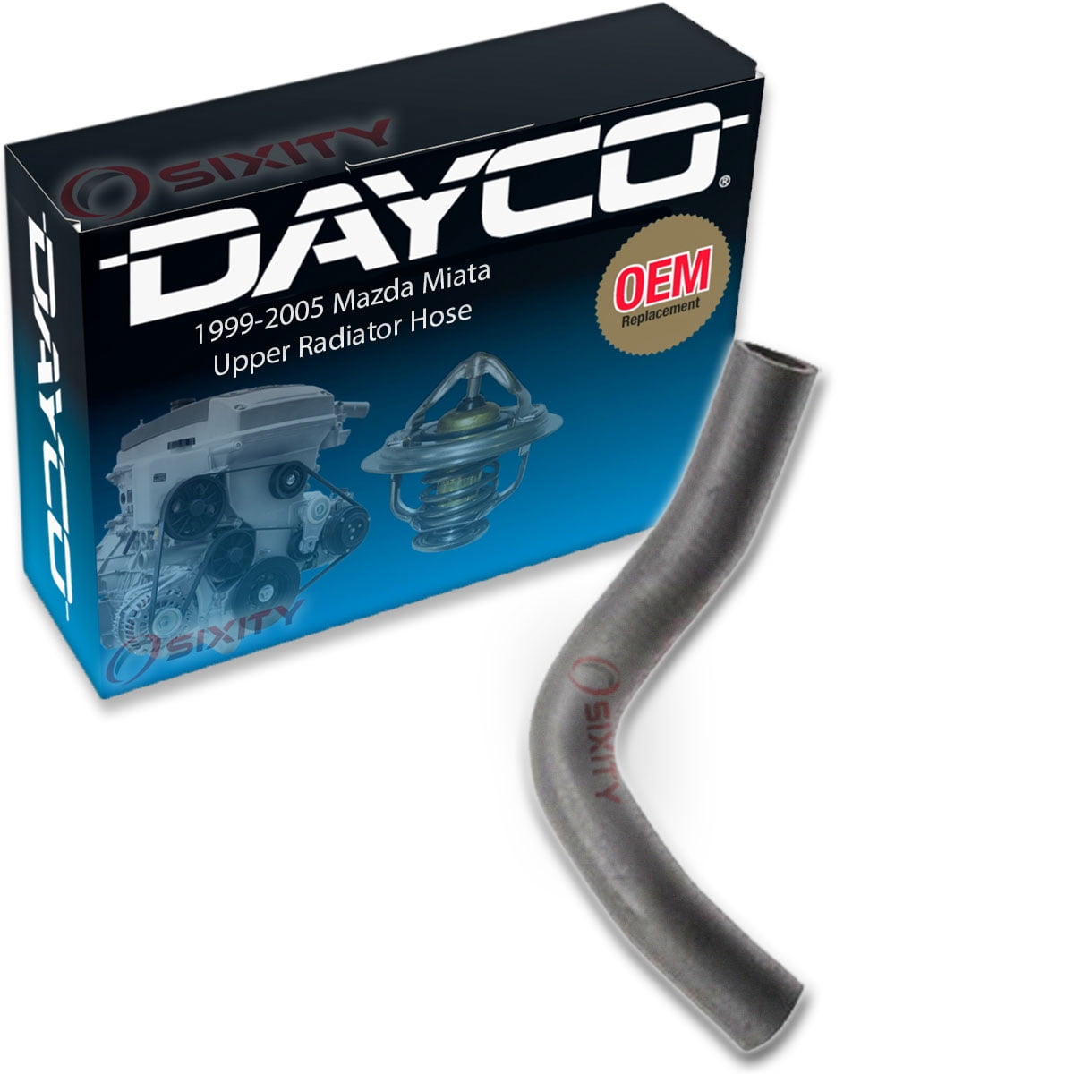 Dayco Upper Radiator Coolant Hose compatible with Mazda Miata 1.8L L4 1999-2005