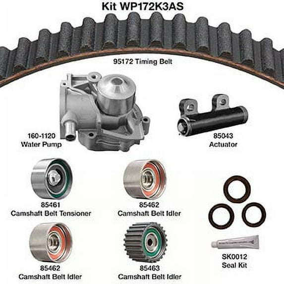 Dayco WP172K3AS - Engine Timing Belt Kit with Water Pump Fits select: 1990-1998 SUBARU LEGACY, 1995-1997 SUBARU IMPREZA