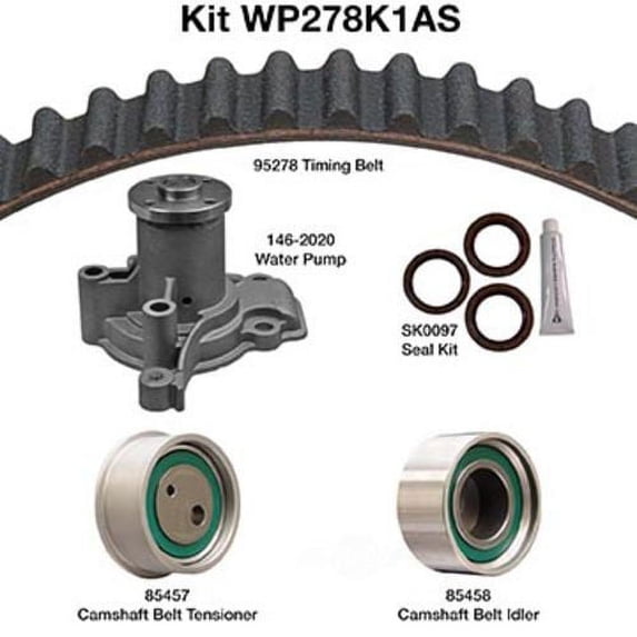 Dayco WP278K1AS Water Pump Kit W/seals Fits select: 1996-1998 HYUNDAI ELANTRA, 1997 HYUNDAI TIBURON