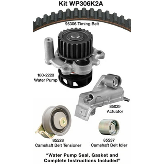 Dayco WP306K2A - Engine Timing Belt Kit with Water Pump Fits select: 2000-2006 AUDI TT, 2000-2005 VOLKSWAGEN JETTA