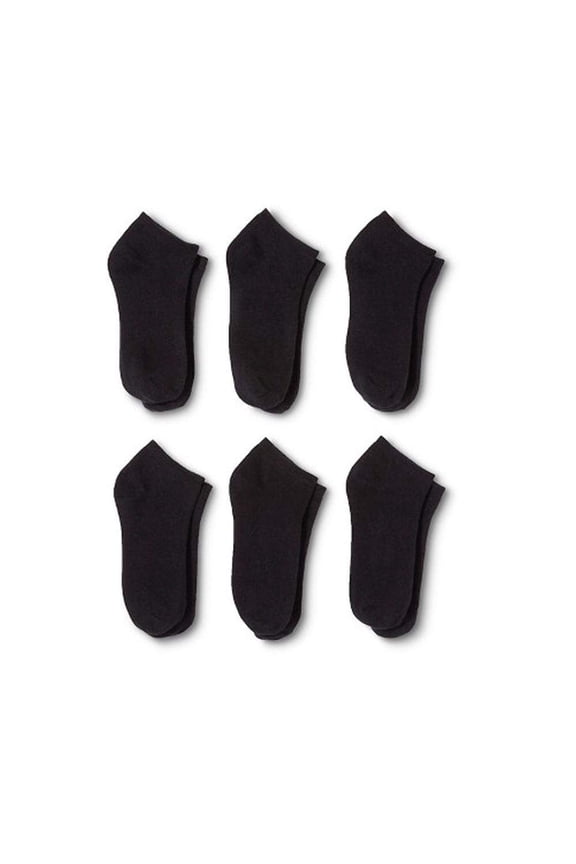 Low Cut No Show Ankle Socks Pack of 36 Polyester Size 6-12 Black White Grey