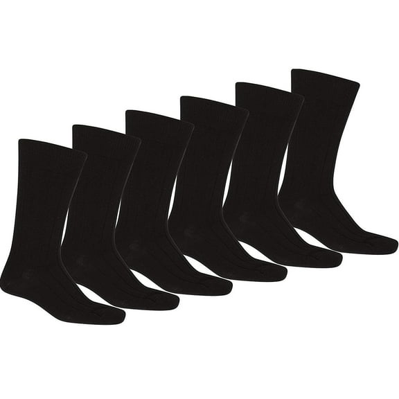 Daydana Mens Black Dress Socks Pack of 12 Crew Length All Sizes Wholesale