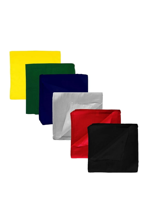 X-Large Polyester Bandanas 27x27 Inch 48 Pack Wholesale Solid Colors