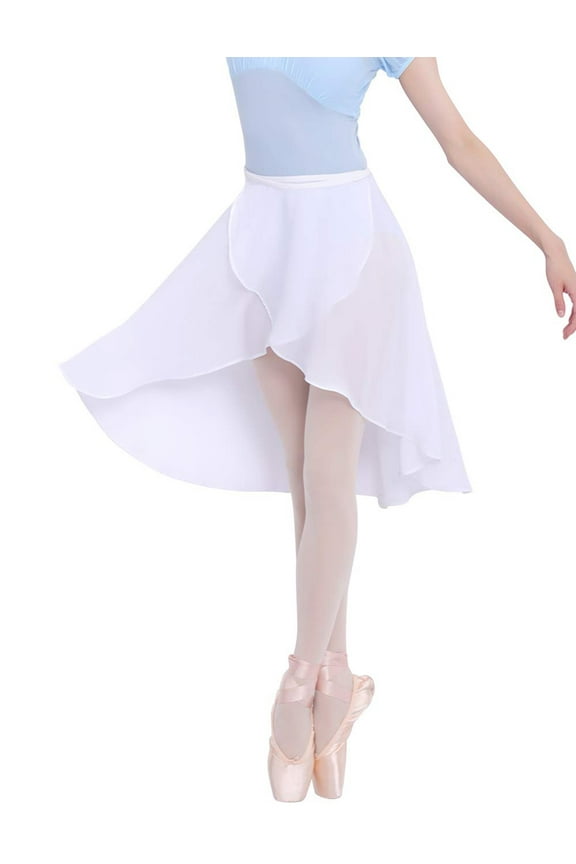 Daydancce Women Ballet Wrap Skirt Ladies Irregular Mid-length Sheer Dance Skirts