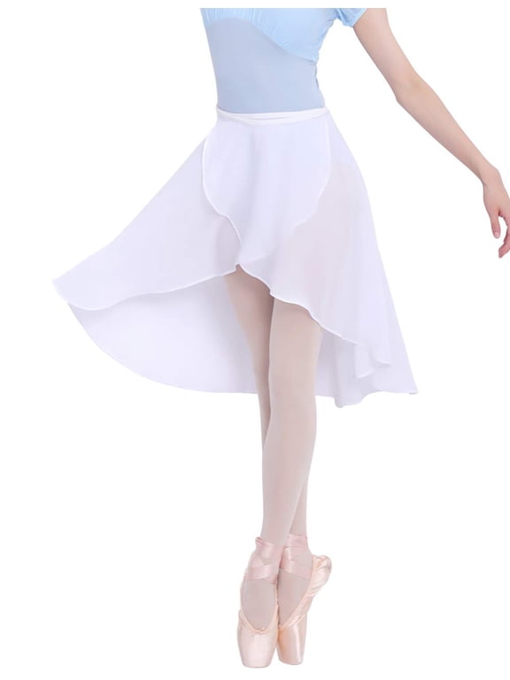 Daydancce Women Ballet Wrap Skirt Ladies Irregular Mid-length Sheer Dance Skirts