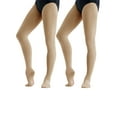 thumbnail image 1 of Daydance Convertible Ballet Tights, Tan, Semiopaque, Ultra Soft Material, XL, 2 Pairs, 1 of 6