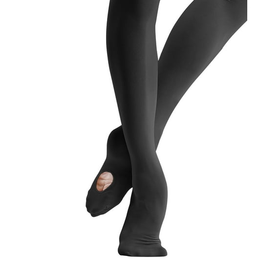 Daydance Black Ballet Tights Ultra Soft Footed Dance Leggings for Girls, One Pair