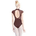 thumbnail image 1 of Daydance Brown Teen Girls Ballet Leotards Turtleneck Dance Bodysuit, A Size up, 1 of 4