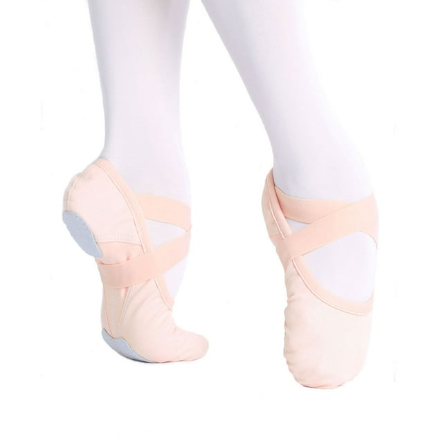 Daydance Canvas Pink Ballet Shoes Dance Slippers for Toddler, Girls