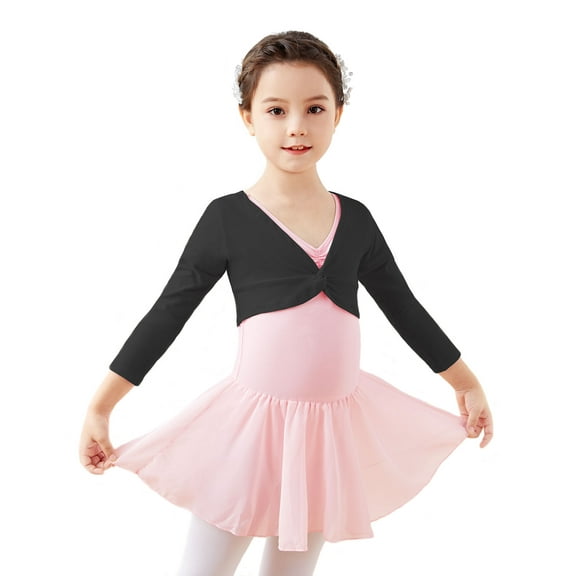Daydance Girl's Kids Ballet Wrap Dance Tops Long Sleeves