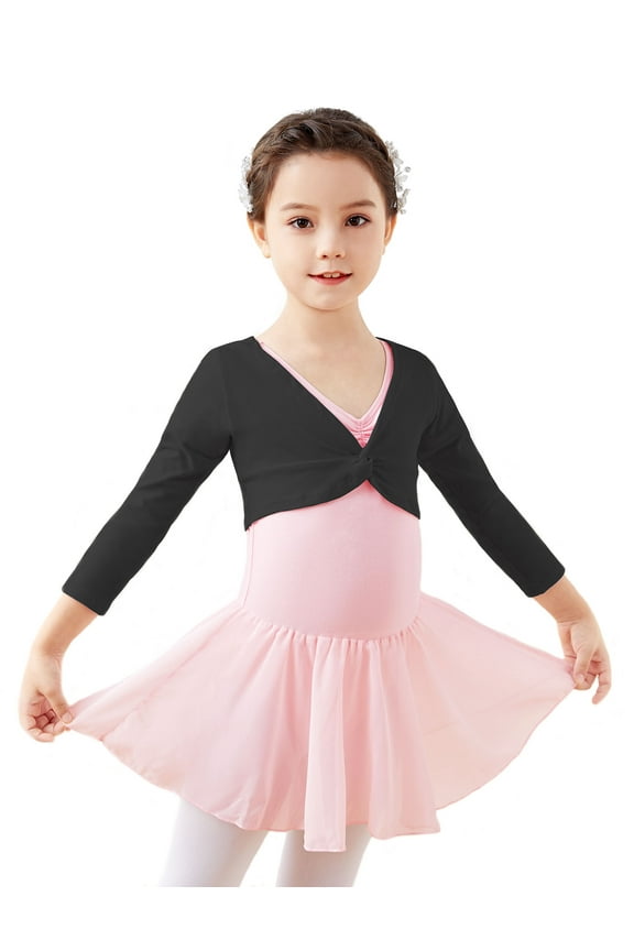Girl's Kids Ballet Wrap Dance Tops Long Sleeves