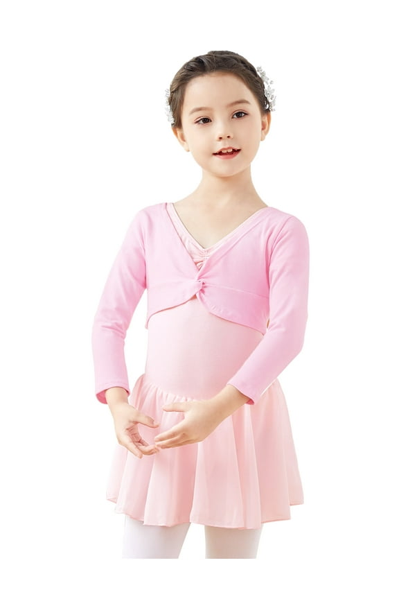 Girl's Kids Ballet Wrap Dance Tops Long Sleeves