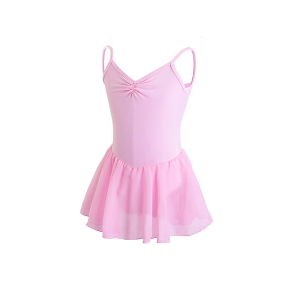 Daydance Little Girls Sleeveless Pink Dance Ballet Tutu Skirted Dress