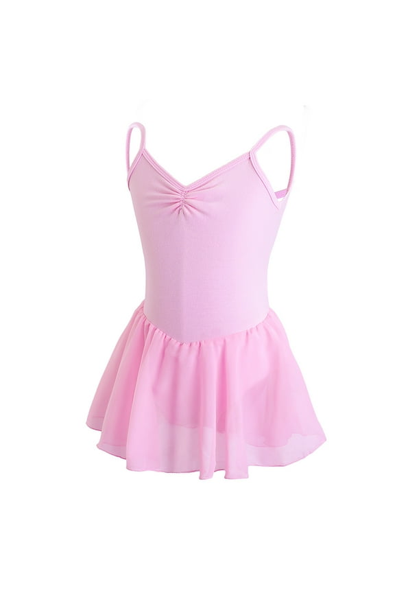 Little Girls Sleeveless Pink Dance Ballet Tutu Skirted Dress