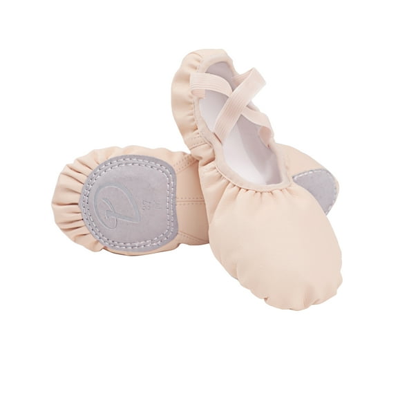 Daydance Pink Ballet Slippers for Girls Child Leather Split Sole Dance Shoes