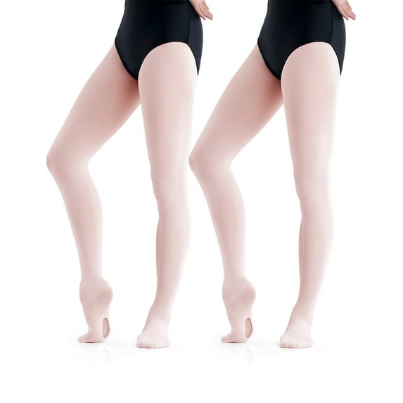 Daydance Convertible Ballet Tights, Pink, 60D, 2 Pairs