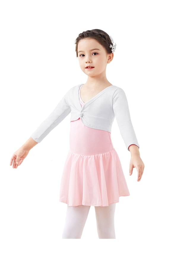 Toddler Dance Crop Tops Ballet Wrap Shrug Tops Long Sleeve