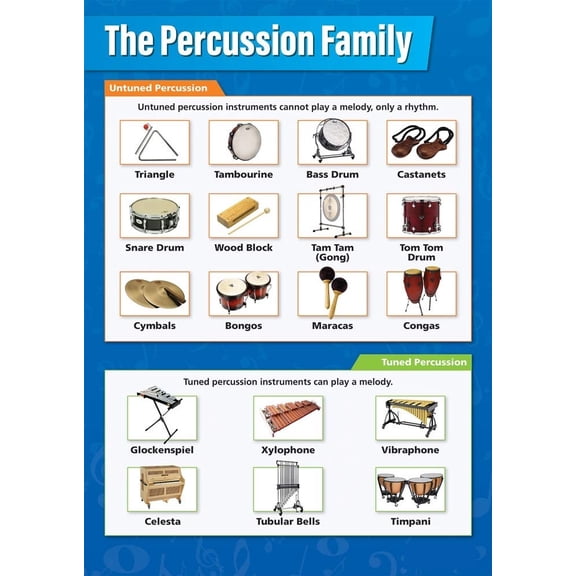Daydream Education Percussion Instruments Music Poster Classroom Decoration