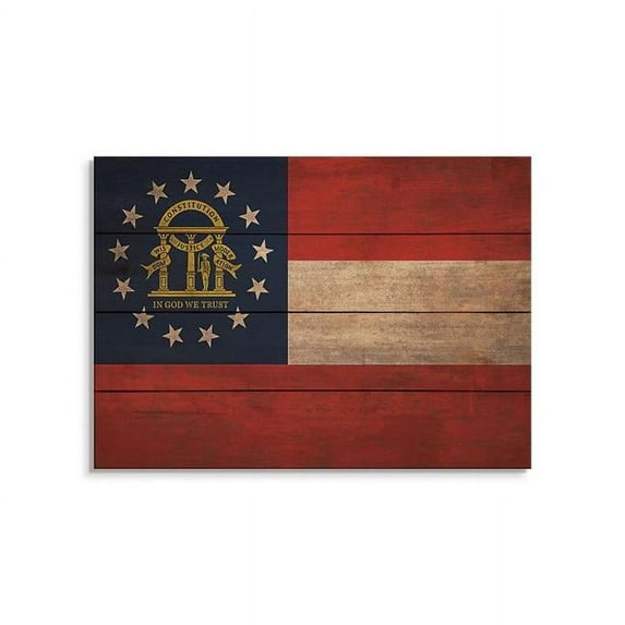 DaydreamHQ Georgia State Flag on Wood - Indoor and Outdoor Safe Wall Decor 20x14