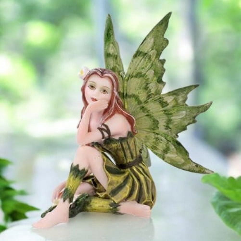 Polyresin Fairy Contemplating Life Figurine, Fairy Tale Decor