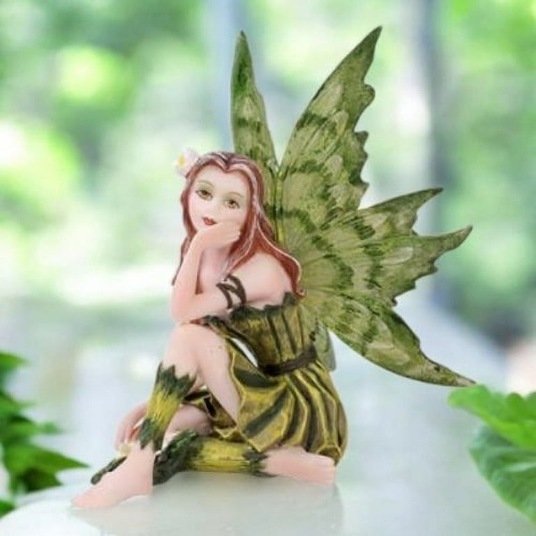 Polyresin Fairy Contemplating Life Figurine, Fairy Tale Decor