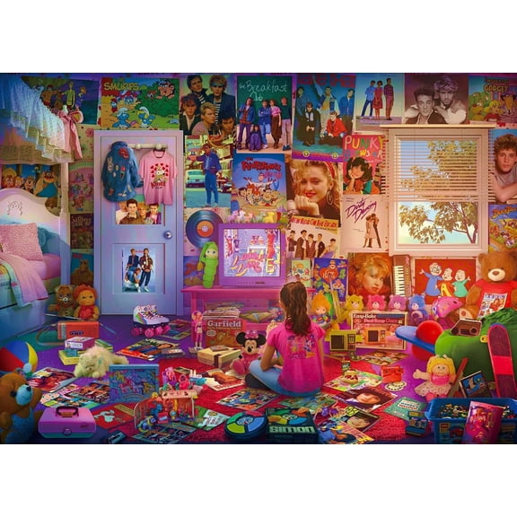 Toynk 1000-Piece Daydreams Jigsaw Puzzle, 80s and 90s Pop Culture Puzzles for Adults, 28” x 20”