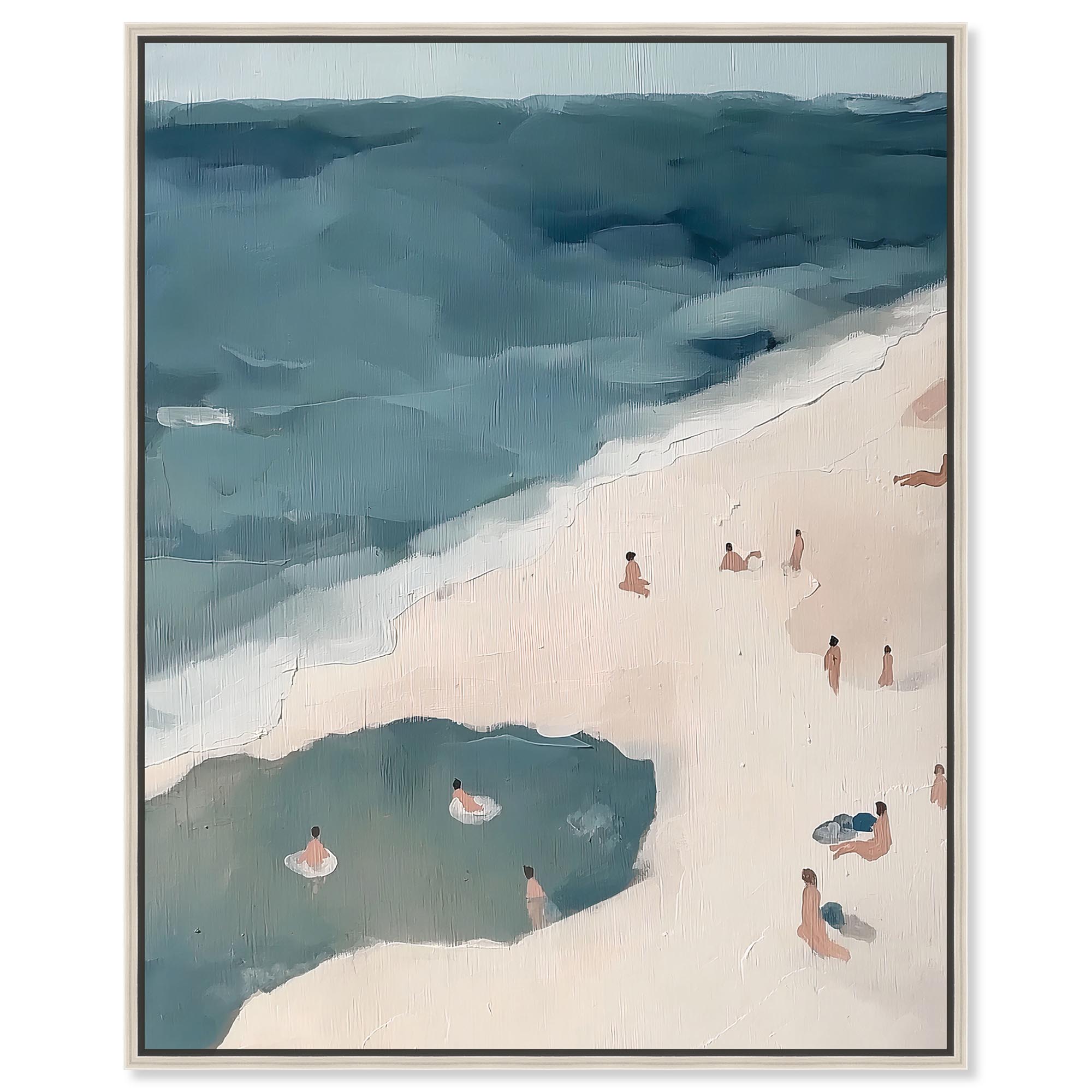 Daydreams by the Sea Canvas Coastal Prints by Art Remedy, Silver Frame ...