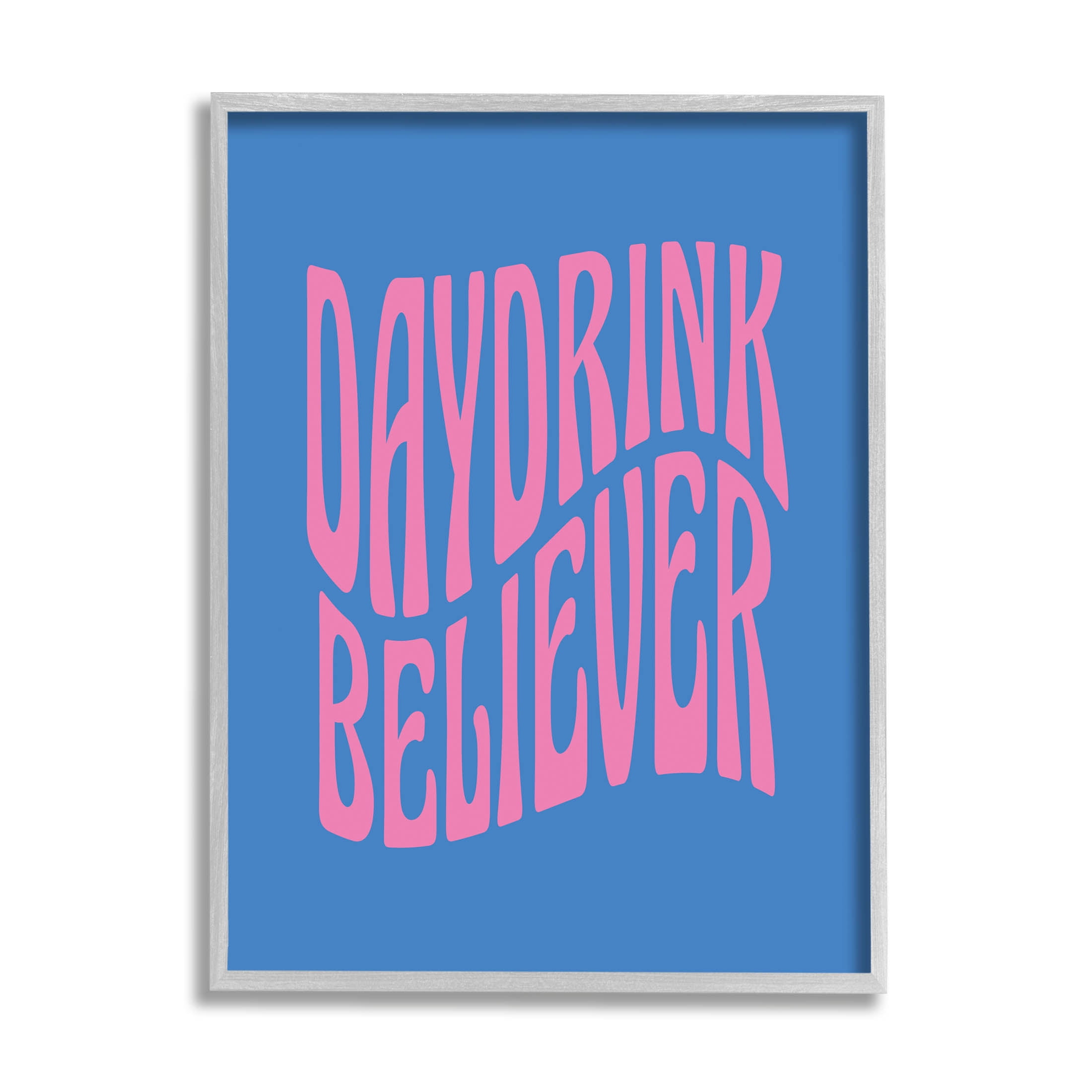 Daydrink Believer Bold Summer Phrase Typography Graphic Art Gray Framed Art Print Wall Art