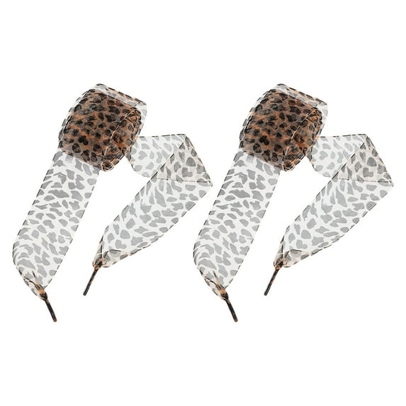 Dayesque 1 Pair Animal Print Ribbon Shoelaces Shoe Laces Tie Shoe Laces Colored Printed Flat Shoelaces Leopard Shoelaces Boot Shoe Laces