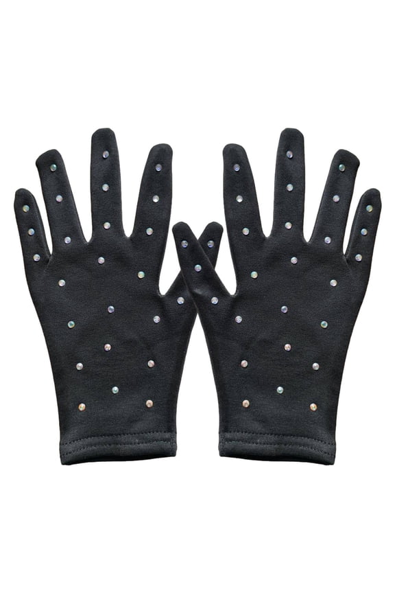 Party Gloves for Girl Skating Performance Gloves Black 1 Pair