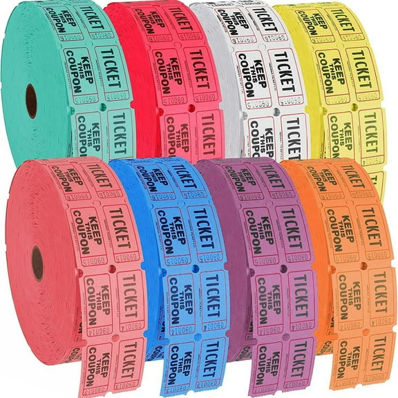 Dayesque 1 Roll of Event Admission Tickets for Raffles And Giveaways Fundraisers Props Amusement Parks Paper Universal Party Favors (500pcs/roll)