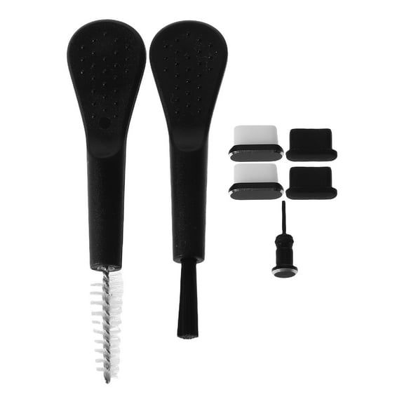 WEUVEB USB Dust Plugs Cell Phone Dust Plug Kit Black Metal for Daily Use 1 Set