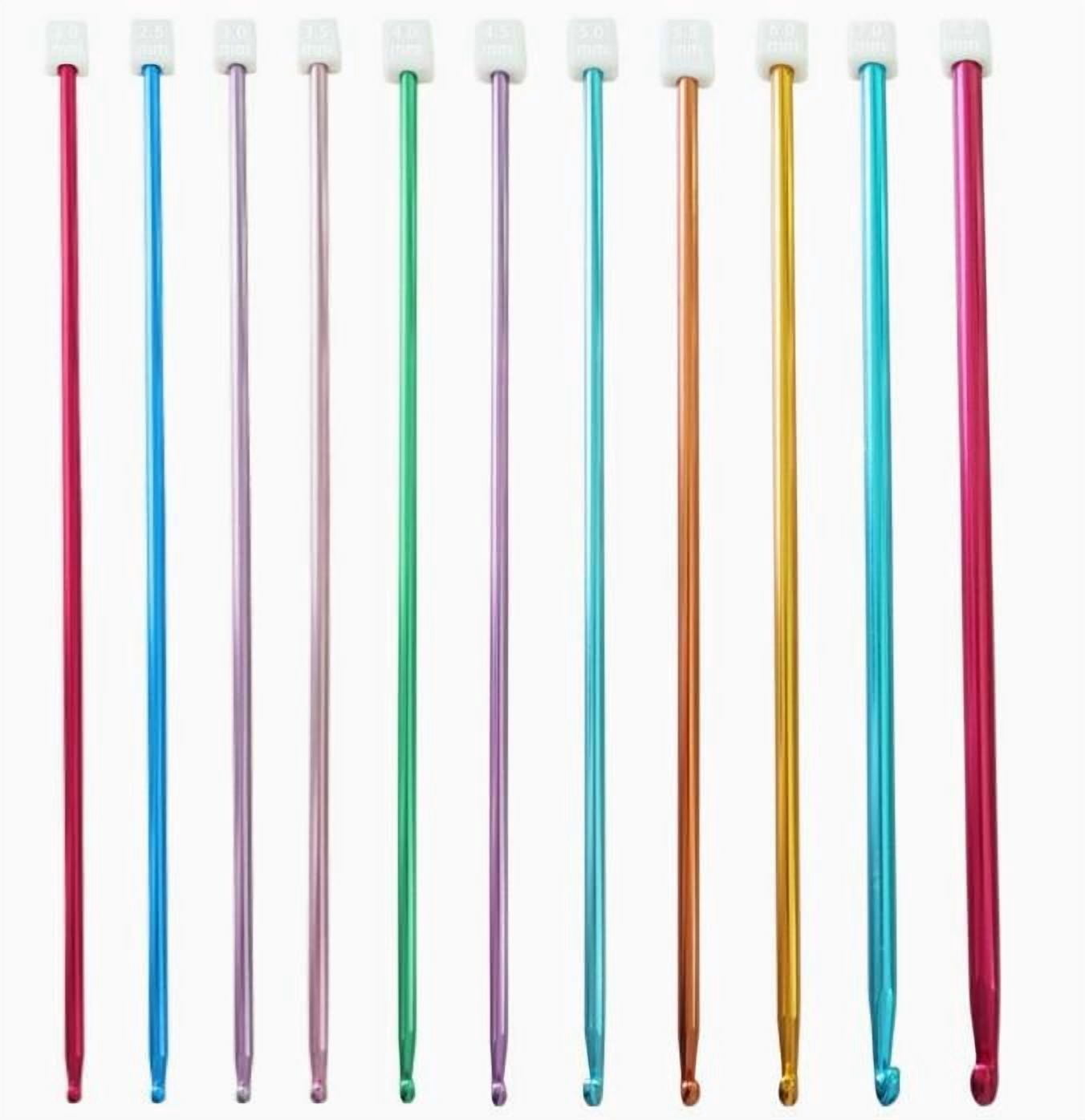 WEUVEB 11-Piece Aluminum Crochet Hook Set for Knitting, Crafting, and Projects with Lightweight Design