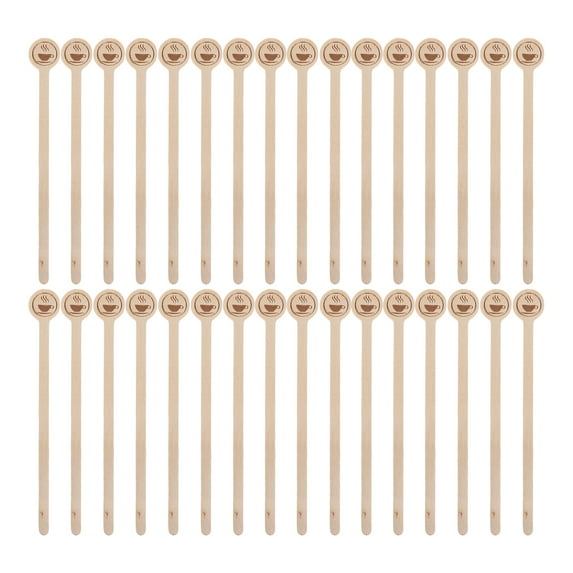 WEUVEB 100Pcs Wooden Coffee Stirring Sticks Natural Disposable Swizzle Sticks for Hot Drinks