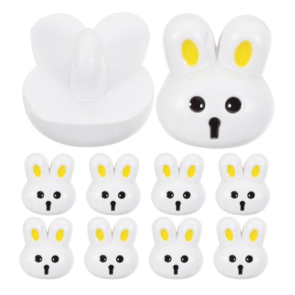 WEUVEB Cute Bunny Resin Buttons for Crafts, White Animal Shaped Decorative Sewing Accessories