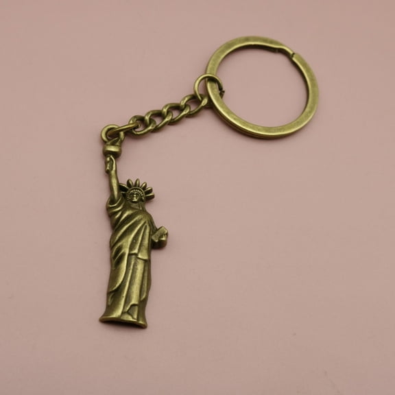 Dayesque 10pcs Mini Metal Statue Keychain Pendants for Car Keys, Bags, Backpacks - American Souvenir Patriotic Accessories
