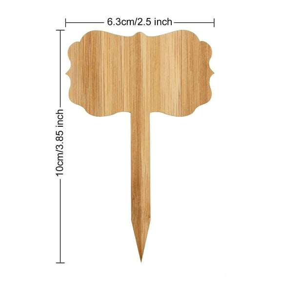 WEUVEB Rustic Wood Plant Labels for and Flowers, 10pcs Khaki Wooden Garden Markers