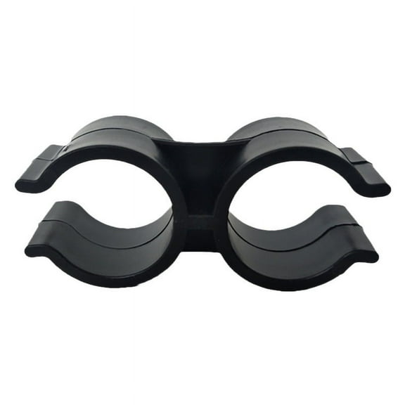 WEUVEB Black Plastic Double Pipe Clamps, 12 Pieces, Design for Secure Pipe Fastening and Versatile Use