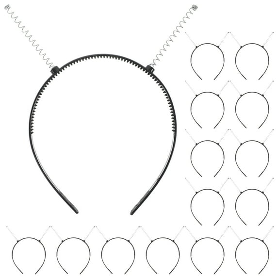 WEUVEB Hair Charms Headband for Women, Black Plastic Hair Accessories Kit, 12 Pieces for Party and Everyday Style