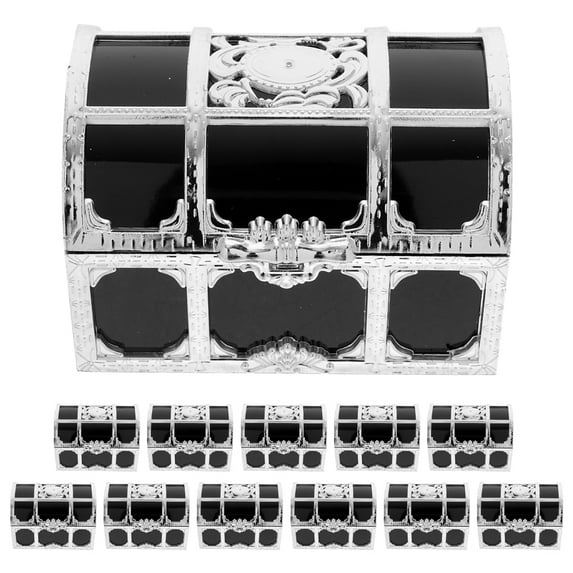 Dayesque 12pcs Miniature Pirate Treasure Chests Box Mini Vintage Pirate Jewelry Storage Box Party Supplies Decor Plastic Kids Pirate Treasure Chest Toy