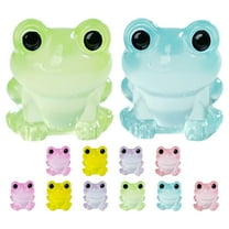 Dayesque 12pcs Moss Landscape Frogs Statue Cute Tiny Glow in the Dark Frog Figurines for DIY Crafts Micro Terrarium Fairy Garden Decorations