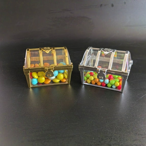 WEUVEB Vintage Pirate Treasure Chest Candy Box Plastic Jewelry Storage Small Chest for Parties and , Unique Present for All Ages