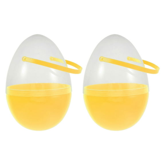 Dayesque 2 Pc Jumbo Easter Egg With Handles Large Containers Giant Plastic Egg Shaped Buckets Baskets For Easter Hunt Party Favor Decoration Yellow