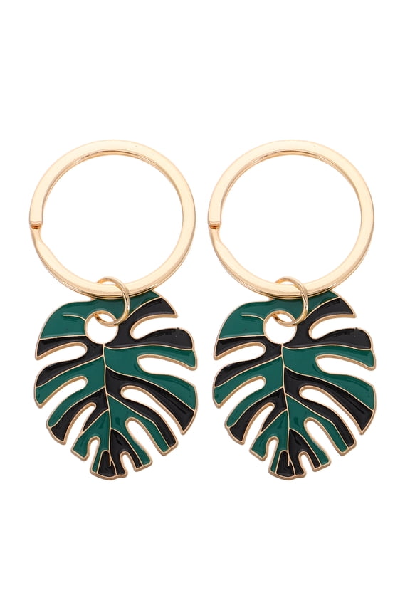 2-Pack Leaf Keychains Multi-Alloy Hollow Leaf Pendant for Handbag Car Keys Accessories
