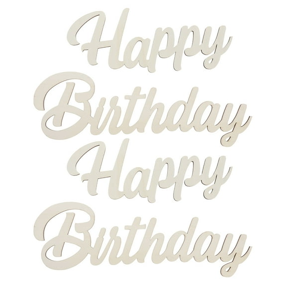 WEUVEB Farmhouse Kitchen Decor Happy Birthday Wooden Plaque Golden 2 Sets Wall Decor