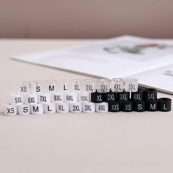 WEUVEB Hanger Size Marker Number Plastic White 200Pcs