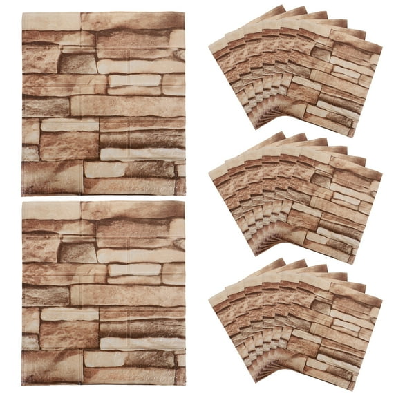 WEUVEB 20Pcs Self Adhesive XPE Foam Bricks Wallpaper for Wall Decor, , Easy to Install, Soundproof, Home Improvement
