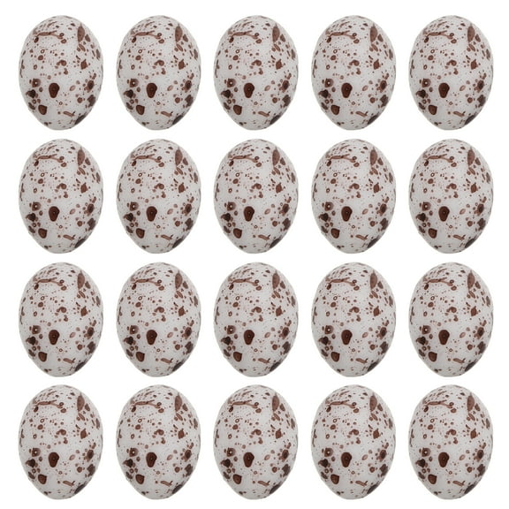 Dayesque 20pcs Mini Plastic Quail Egg Small Statue Decor Egg Party Supplies Egg Cute Egg Stuff Favors