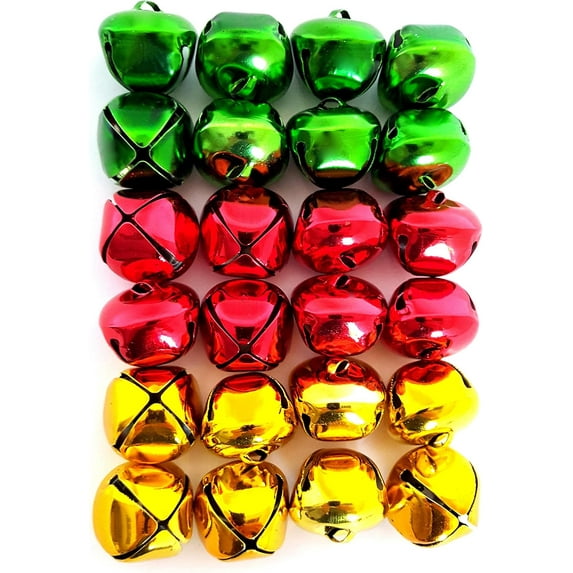 Dayesque 24pcs Christmas Metal Bells for Xmas Tree Decorations, Small Iron Bells for Crafting, Indoor and Outdoor Holiday Decor